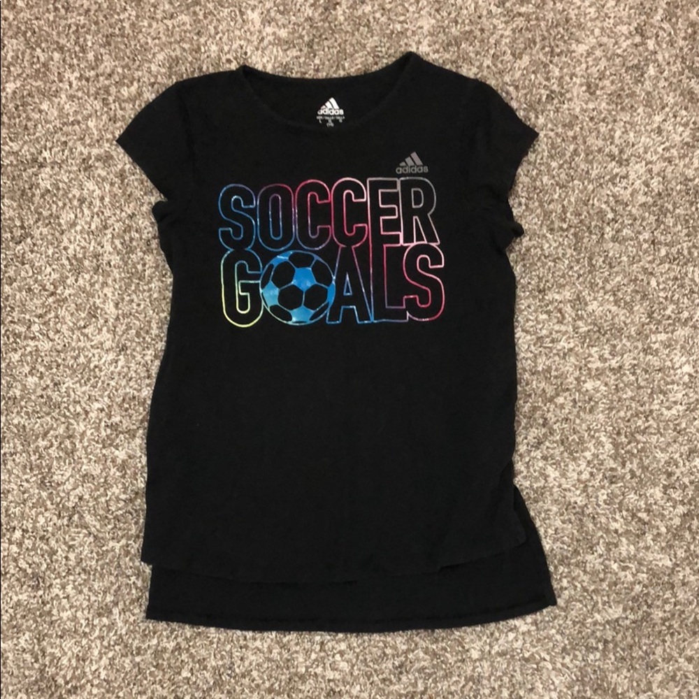 Adidas Black Short Sleeve Soccer Graphic Tee